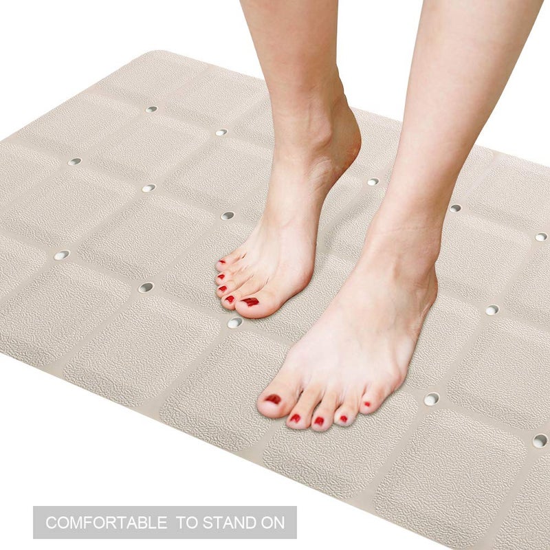 Webos Foldable Non Slip Silicon Bath Mat Bathtub mat no Suction Cups for Textured Tub and Reglazed Tub(Foldable-Beige, 28-inch x 14-inch) - Image 4
